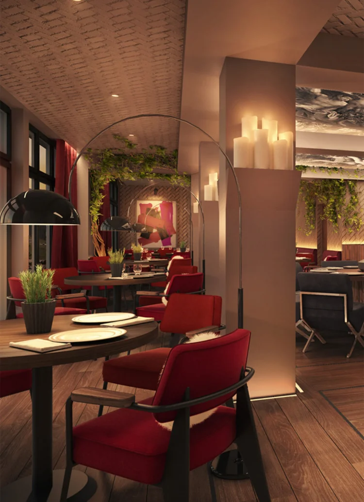 Wine restaurant in a luxury hotel in the Swiss Alps